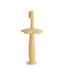 Mushie Flower Toddler Training Toothbrush - Daffodil | Soft Bristles, Easy Grip Handle - Buy Online on GoSupps.com
