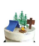 Camp Cake Topper with Tent Campfire Marshmallow Tree and Canp Sign - Buy Online on GoSupps.com