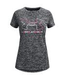 Under Armour Girls' Tech Big Logo Twist Short Sleeve T-Shirt Black (001)/Cerise Medium - Buy Online on GoSupps.com
