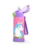 16 oz Insulated Kids Water Bottle with Straw - Stainless Steel, Leak Proof, Unicorn Design - Buy Online on GoSupps.com