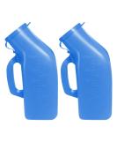 Men's Urinals 2 Pack - 1200ml Portable Urine Collection for Hospital, Incontinence, Elderly - Travel Bottle, Blue - Buy Online on GoSupps.com