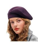 Sydbecs Cashmere Reversible French Beret Hat for Women and Girls - Purple Solid Color Style - Buy Online on GoSupps.com