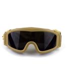 Airsoft Tactical Safety Glasses | Anti-Fog Tan Goggles with 3 Interchangeable Lenses - Buy Online on GoSupps.com
