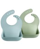 PandaEar Silicone Baby Feeding Bibs | Waterproof & Soft | Unisex | Ages 10-72 Months | Blue Green Pink/Yellow - Buy Online on GoSupps.com