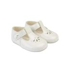 Early Days Baypods B617 T Bar Petal Punch Pre Walker Baby Shoes | Soft Faux Leather | Made in England | White Patent | Size 1 UK Child - Buy Online on GoSupps.com