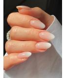 Mouyou press on nails short almond nude gradient white fake nails full cover artificial nails with nail glue almond baby boomer color gradient white acrylic artificial fingernails for women & girls b6 - Buy Online on GoSupps.com