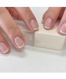 Petite Press on Nails - Extra Short French Tip Fake Nails | Nude Stick-on Glossy Reusable Artificial Nails for Women - Cute Manicure Art - Buy Online on GoSupps.com