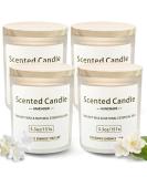 VETOUR Glass Fragrance Candles 4PCS Freesia+Jasmine Soy Candle Set | 21.2 OZ | 160 Hours | Aromatherapy Gift for Women | Mother's Day & Christmas - Buy Online on GoSupps.com