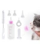 Kapsing 60ml Pet Baby Bottle Kit for Cats & Dogs - Rearing Bottle Set with Sucking Brush & Needle (Pink) - Ideal for Breeding & Feeding - Buy Online on GoSupps.com