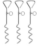 16" Heavy Duty Ground Spike Stake (41cm) Dog Chains for outside Dog Tie Out Cable Steel Spiral Dog Tether Outdoor Dog Camping Accessories (Stake Only) (3 Pack) - Buy Online on GoSupps.com