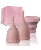 Homecature Menstrual Cup Set | 2 Medical Silicone Cups (S & L) + Foldable Sterilizer | Reusable Safe & Convenient Multi-Functional Solution - Buy Online on GoSupps.com
