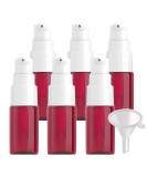 ZEOABSY 6 Pieces 10 ml Red Lotion Bottles with WhiteÂ Pump 10ml Empty PET Plastic Lotion Pump Bottle Cosmetic Gel Travel Container for Cosmetic Make up Cleaning + 1 x Funnel Red 10ml - Buy Online on GoSupps.com
