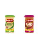 Schwartz Garlic Granules Drum 145g & Cajun Seasoning Drum 110g + Cajun Seasoning Drum 110g - Buy Online on GoSupps.com