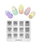 Alexnailart FL008 Nail Art Stamping Plate with Flower Design - Nail Art Tools - Buy Online on GoSupps.com