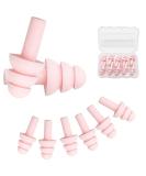 Kostatech Pink Earplugs - 5 Pairs Reusable Waterproof Soft Silicone Noise-Reducing Earplugs for Sleeping Learning Working & Swimming - Buy Online on GoSupps.com