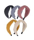 5Pcs Women's Wide Knotted Headbands Set - Elastic Boho Turban Hair Accessories - Buy Online on GoSupps.com