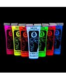 UV Body Paint Set - 7 Luminous Neon Colors (10ml Each) for Black Light Body Painting - Buy Online on GoSupps.com