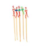 Bamboo Ear Pick Curette Wax Remover Cleaner with Doll Head - 5pcs Ear Cleaning Tools for Earwax Removal - Buy Online on GoSupps.com