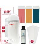 ANYSKIN Epilation Kit - Roller Wax Warmer 3 Roller Refillers After Wax & 100 Strips for Smooth Skin - International Shipping - Buy Online on GoSupps.com
