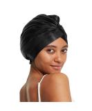 Lilysilk 100% mulberry lide sleeping cap for curly hair 19 momme silk bonnet night sleep hat headgear hair wrap for women with an elastic band black - Buy Online on GoSupps.com