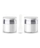 Cream Jar Vacuum Bottle with Cosmetic Spatula,TSA Approved Travel Bottles-Refillable Travel Size Containers for Creams Gels Lotions Face Body Hand Cream(2 Pieces) - Buy Online on GoSupps.com