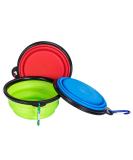 Buy Zuofeng Reisenapf Foldable Dog Water Bowl - Portable Silicone Feeding Set for Cats & Dogs | 3 Colors: Blue Green Red | International Shipping Available - Buy Online on GoSupps.com