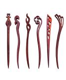 6 pieces made of wood vintage chinese hairpin wooden hair clips Chinese style hair sticks women hair sticks for women and girls (red) - Buy Online on GoSupps.com