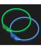 NOVKIN 2-Pack LED Dog Collar , Light Up Dog Collars,Rechargeable Dog Lights for Night Walking,Universal, Reusable Safety Necklace for Small Medium Large Dogs Blue&Green - Buy Online on GoSupps.com