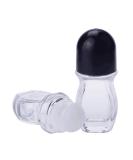 Refillable Glass Bottles - 2 x 30ml for Essential Oils Deodorant Lip Oil Aromatherapy - Transparent with Plastic Ball & Black Cap - Buy Online on GoSupps.com