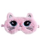 LUOZZY Cute Cartoon Cat Sleep Mask - Soft Plush Eye Blindfold for Women and Girls in Pink - Buy Online on GoSupps.com