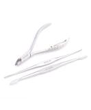 Wisse Make Up Cuticle Pusher Nipper & File Set - Professional Nail Remover Tool for Gel Art - 3 Piece Manicure Set - Buy Online on GoSupps.com