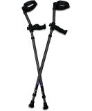 In-Motion Spring Assist Forearm Crutches, Tall Size (5'3 - 6'8), Charcoal - Ergonomic Handles, Articulating Tips - Buy Online on GoSupps.com