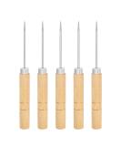 5-Piece Wooden Handle Scratch Awl & Pin Punching Set for Leather Stitching - DIY Handmade Leather Tool Kit - Buy Online on GoSupps.com