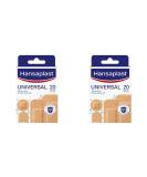 Hansaplast Universal Pflasters - Water-Repellent Wound Plasters (20 Strips 2-Pack) with Strong Adhesive & Bacteria Shield for Optimal Protection - Buy Online on GoSupps.com