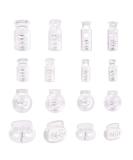 PandaHall 160pcs Clear Spring Fastener 8 Styles Plastic Spring Cord Locks Toggle Stopper Slider Buttons for Drawstring Shoelaces Clothing Backpack Bags Fastening - Buy Online on GoSupps.com