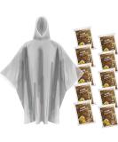 Adults Emergency Rain Ponchos with Hood (10 Pack) - Family Pack for Men and Women - Ideal for Disneyland - Clear - Buy Online on GoSupps.com