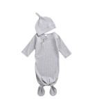 Verve Jelly Newborn Knit Nightgown Sleeper with Hat for Baby - Unisex Grey - Buy Online on GoSupps.com