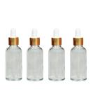 30ml Glass Bottles with Pipette for Essential Oils Perfume & Cosmetics - Pack of 4 | Premium Transparent Supply Bottles - Buy Online on GoSupps.com