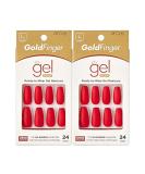 Halloween Nails GoldFinger Press On Nails Full Cover Nails Glue On Nails Manicure Long Fake Nails with Glue (2 PACK) 24 Count (Pack of 2) - Buy Online on GoSupps.com