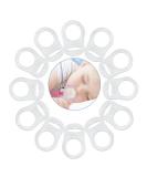 Voarge 12 piece of pacifier chain silicone baby silicone ring pacifier holder for pacifier chains transparent soft silicone baby dummy pacifier clips brackets transparent - Buy Online on GoSupps.com
