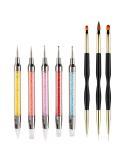 5PCS Dual-Ended Nail Art Sculpture Pen & 3PCS Nail Brushes Set - Silicone & Stainless Steel Tools for Nail Design - Buy Online on GoSupps.com