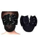 Buy Women Girls Bow Satin Hair Clip - Black | 1pc | Stylish & Elegant Hair Accessory | International Shipping Available - Buy Online on GoSupps.com