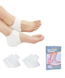 4PC Heel Cushions - Gel Inserts for Heel Spurs & Plantar Fasciitis - Silicone Pads & Socks for Pain Relief - White 2 Pairs - Buy Online on GoSupps.com
