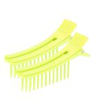 2pcs Hair Styling Clips - Non-slip Matte Handle, ABS Splint, Fluorescent Green - Buy Online on GoSupps.com