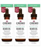Cremo Beard Oil Wild Mint - Revitalizing Moisturizing & Softening - 3 Pack (30mL Each) | International Shipping Available - Buy Online on GoSupps.com