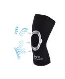 Knee Compression Sleeve with Kinesiology Tape - Wavewear Support for Pain Relief Sports & Workouts - Large Black/Silver - Buy Online on GoSupps.com