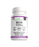 365 Biotin Hair Growth Tablets (1 Year Supply) - 10,000UG Vitamin B7 Supplements for Healthy Hair, Skin, and Nails - Vegetarian Formula for Men and Women - UK Manufactured - Buy Online on GoSupps.com