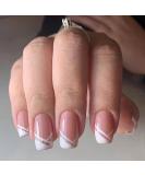 Vatocu French Nails - Pink & White Glitter Press-On Ballerina Acrylic Nails for Women & Girls (24 Pieces) - International Shipping Available - Buy Online on GoSupps.com