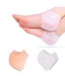 Silicone Heel Protector and Cushion Set for Plantar Fasciitis, Blister, Heel Pain Relief - 4 Gel Heel Pads for Achilles Tendinitis - Men & Women - 2 Pairs (White & Natural) - Buy Online on GoSupps.com