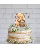 Winnie Cake Topper Welcome Baby Acrylic 5inch Cake Toppers Cupcake Toppers Classic The Pooh Baby Shower Decorations Winnie Birthday Party Supplies - Buy Online on GoSupps.com